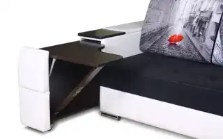 Диван со столиком в подлокотнике — виды моделей. Диван со столиком в подлокотнике.