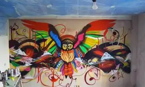 Идеи росписи стен граффити. Граффити на стене.