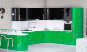 Крашеные фасады для кухни: особенности и правила ухода. Покраска фасадов кухни.