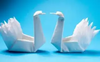 Создание лебедя из салфетки