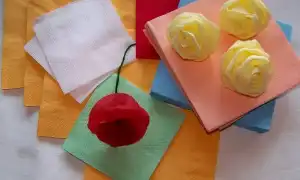 Мастер-класс Изготовление букета цветов из бумажных салфеток