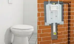 Инсталляция унитаза со скрытым смывным бачком. Приставной унитаз со скрытым бачком.