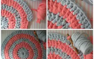 Вязание ковриков (половиков) крючком из тряпок, старых вещей. Вязаные коврики крючком.