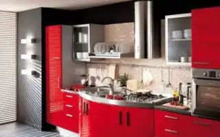 Дизайн красно-черной кухни (реальные фото)