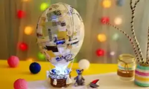 Как сделать воздушный шар в технике папье-маше. Воздушный шар с корзиной своими руками.