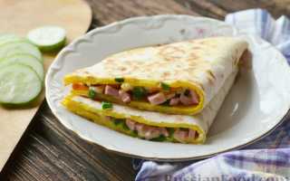 Омлет в лаваше с сыром на сковороде — рецепт с фото пошагово для вкусного завтрака