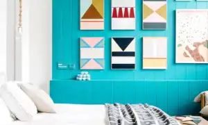 Современные спальни в бирюзовых цветах