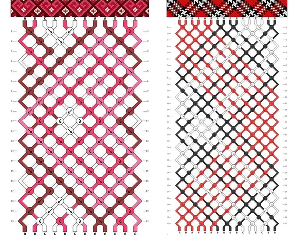 Схема плетения браслетов дружбы из ниток