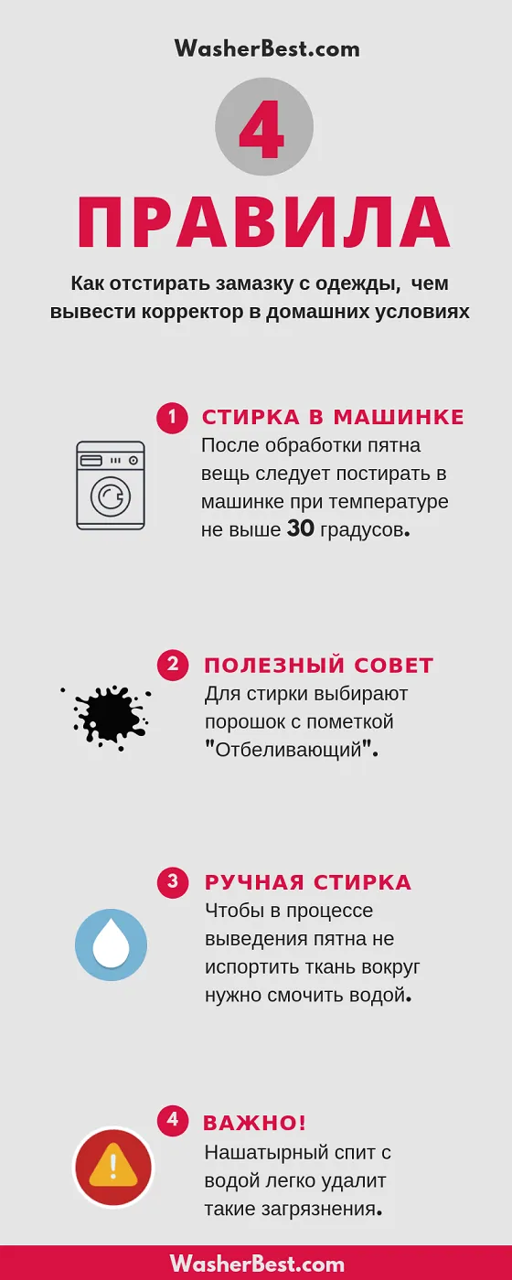 Чем выводить корректор с одежды: простые способы