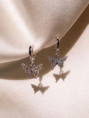 серебряные серьги-бабочки
