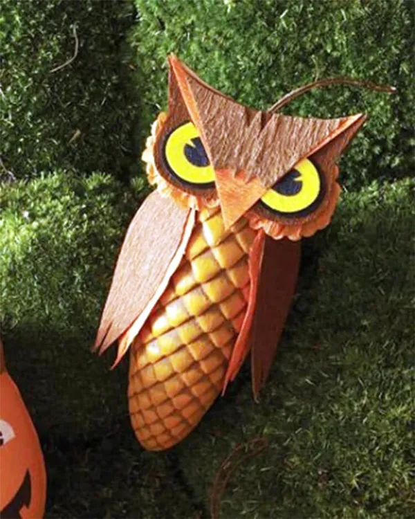 Делаем сову из шишек для детского сада sova iz shishek 4