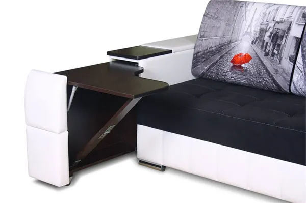 Диван со столиком в подлокотнике — виды моделей. Диван со столиком в подлокотнике. 2