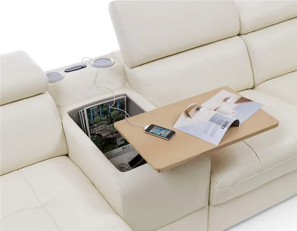 Диван со столиком в подлокотнике — виды моделей. Диван со столиком в подлокотнике. 6