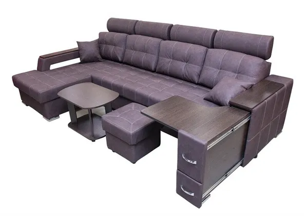 Диван со столиком в подлокотнике — виды моделей. Диван со столиком в подлокотнике. 5