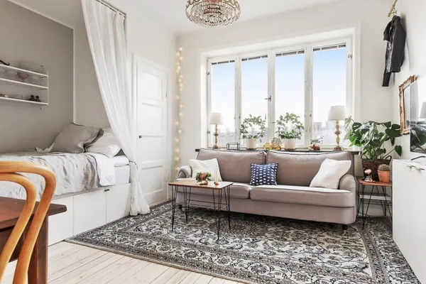 зонирование гостиной 18 квадратов