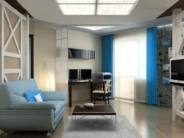 Гостиная с рабочей зоной