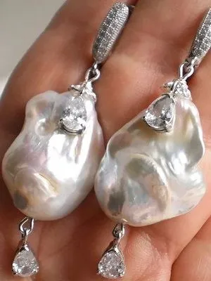 серебряные серьги с жемчугом