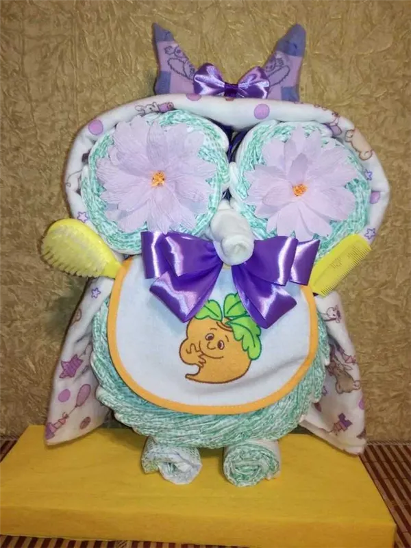 Как сделать букет из памперсов своими руками. Букет из памперсов. 34