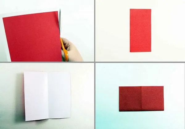 Сердечко-оригами с крылышками: шаги 1-4