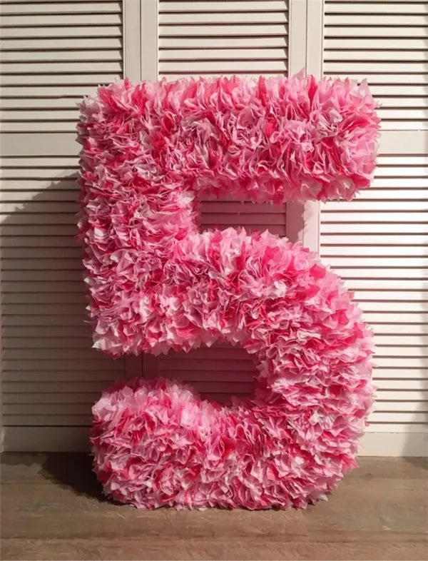 цифры и буквы из салфеток декор оформление