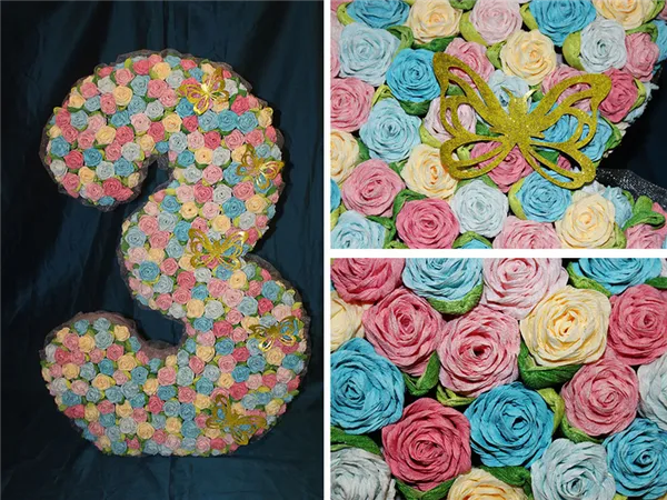 цифры и буквы из салфеток объемные