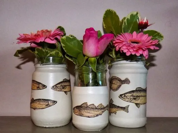 Декор банок из разных материалов и ультрамодные идеи оформления