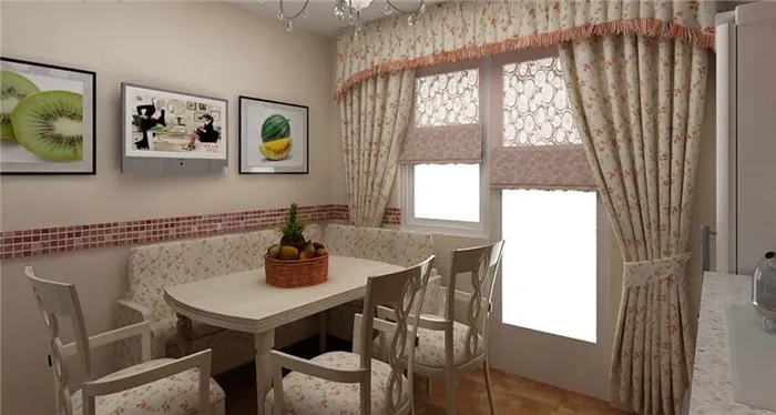 шторы прованс в кухню