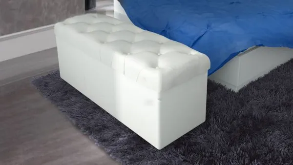 Пуфик в спальню: секреты выбора для разных стилей + фото в интерьере