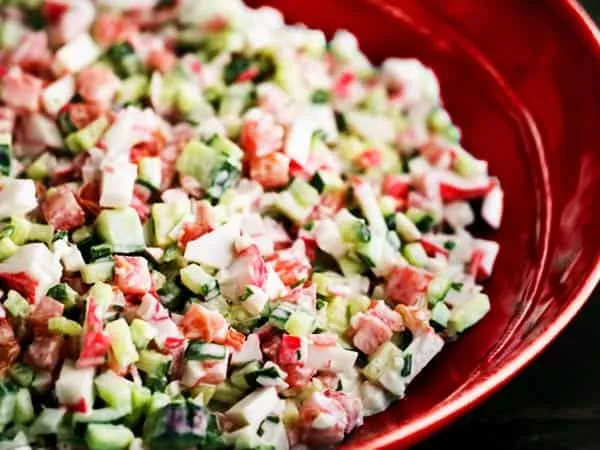 Хранение крабового салата без майонеза