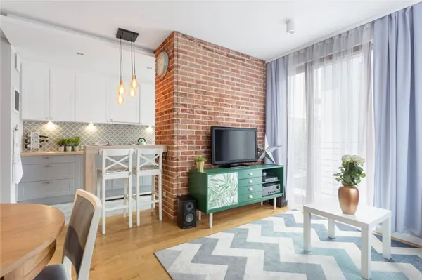 кирпичные обои в интерьере