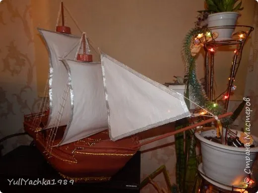 Как сделать корабль или яхту из пенопласта своими руками. Корабль своими руками. 11