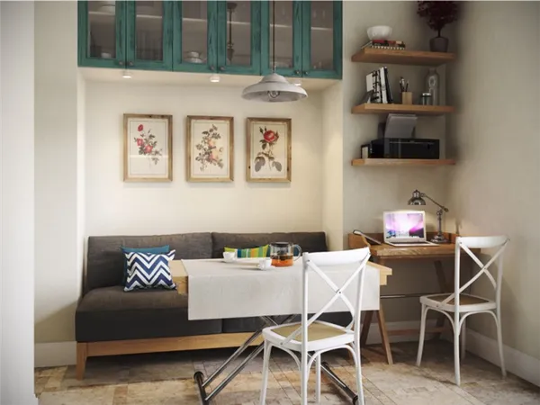 Интерьер кухни-студии со столом–трансформером