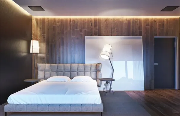 Ламинат в спальне создает уют