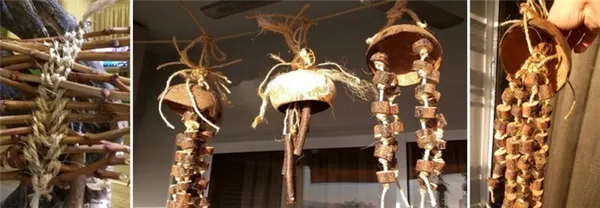 как и из чего сделать игрушки для попугаев, фуражилки, материалы