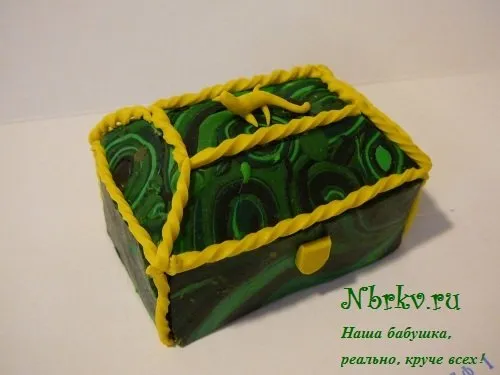 Малахитовая шкатулка своими руками из самых простых материалов. Шкатулка из малахита. 5