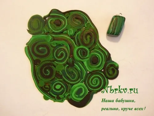 Имитация малахита из пластилина