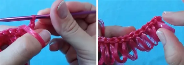 Схема вязания однослойной мочалки 