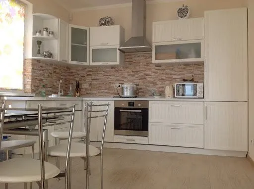 Кирпич на кухне - примеры стильного дизайна. Обои кирпичная стена. 6