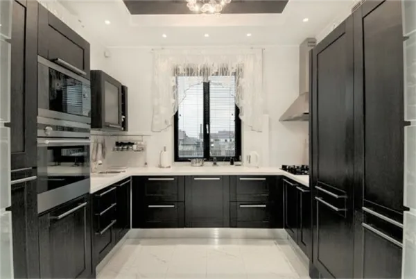 Всё о дизайне П-образной кухни (50 фото). П образная кухня с барной стойкой. 8