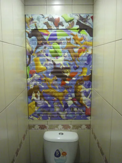 САНТЕХНИЧЕСКИЕ РОЛЬСТАВНИ В ТУАЛЕТ. Рольставни в туалет за унитазом. 7