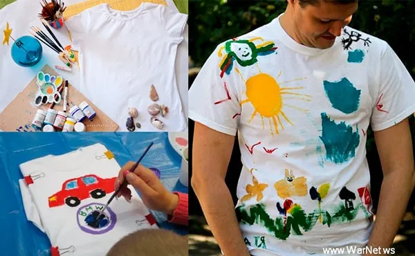 Разукрашенная майка своими руками в подарок папе