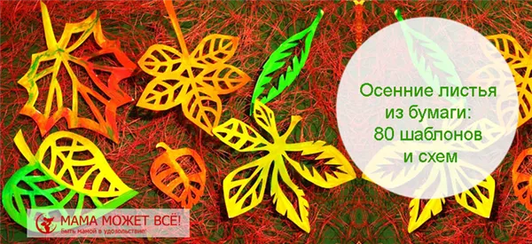 красивые осенние листья из цветной бумаги