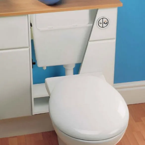 Инсталляция унитаза со скрытым смывным бачком. Приставной унитаз со скрытым бачком. 4