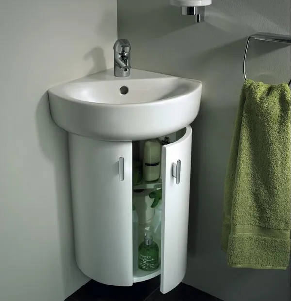 Керамическая угловая раковина