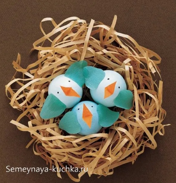 поделки птички из яиц