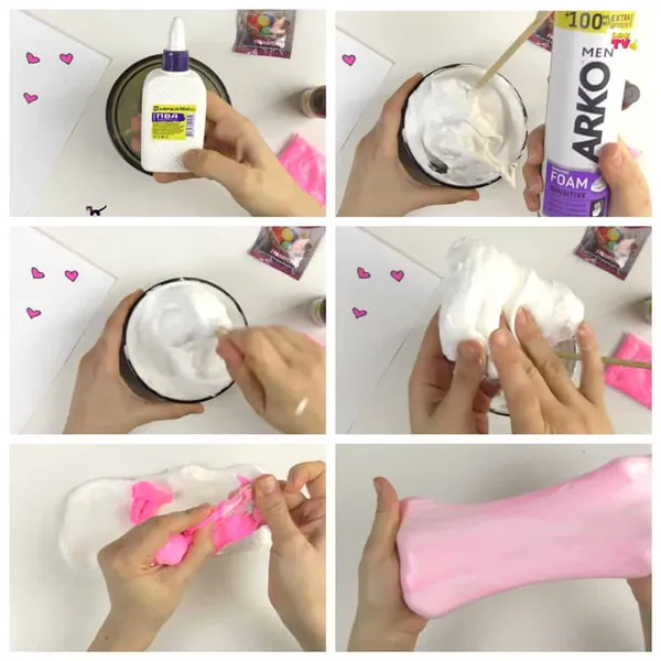 пошаговый рецепт слайма из пеня для бритья без загустителя