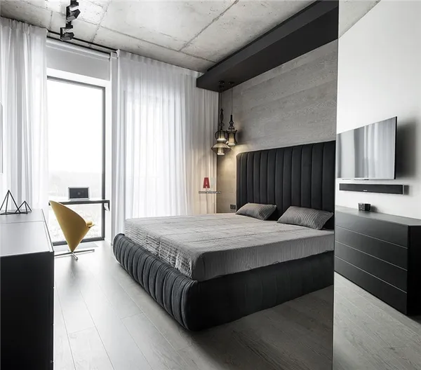 Отделка стен спальни в стиле минимализм