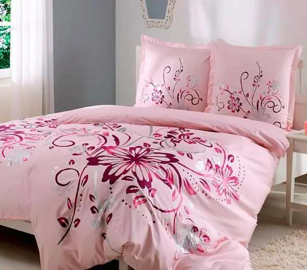 Постельное белье TAC Premium DIGITAL сатин Ponya зеленый-бежевый